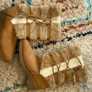 Suede & Faux Fur Boots